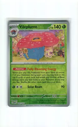 VILEPLUME 045 REVERSE HOLO SCARLET & VIOLET 151 POKEMON CARD MINT 2023 - Image 1