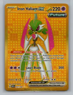 Pokemon Scarlet Violet SV04: Paradox Rift Iron Valiant ex - LP #261/182 10023 - Image 1