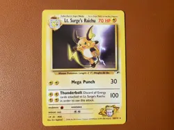 Lt. Surge's Raichu 28/132 Gym Heroes Non Holo Ultra Rare 1999 LP Pokemon TCG - Image 1