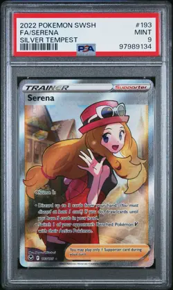 2022 POKEMON SWORD & SHIELD SILVER TEMPEST #193 FULL ART/SERENA PSA 9 - Image 1