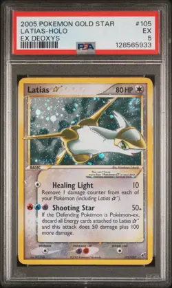 2005 POKEMON EX DEOXYS GOLD STAR #105 LATIAS-HOLO PSA 5 - Image 1