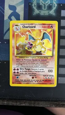 Pokemon 1999 SPANISH Base Set Charizard Holo 4/102 RARE HEAVILY PLAYED - Image 1