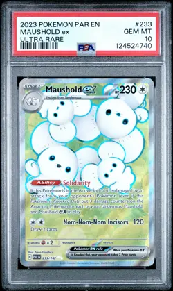 2023 POKEMON PAR EN-PARADOX RIFT ULTRA RARE #233 MAUSHOLD EX PSA 10 - Image 1