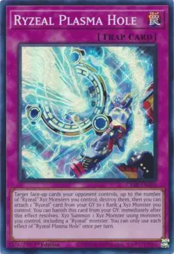 Yugioh! LP Ryzeal Plasma Hole - CRBR-EN010 - Super Rare - 1st Edition Lightly Pl - Image 1