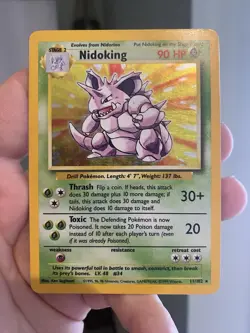 Nidoking 11/102 - Base Set HOLO Rare Vintage WOTC Pokemon Card MP - Image 1