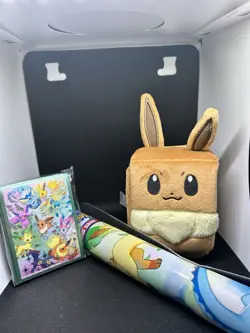 Pokemon Prismatic Evolutions Eevee Deck Box Sleeves Playmat NO CARDS - Image 1