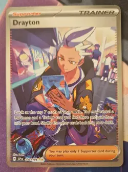 Pokemon TCG Drayton Card 244/191 SV Surging Sparks NM-Mint TCG Trainer Full Art - Image 1