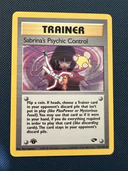 Pokemon Card - Sabrina's Psychic Control 1st Edition Gym Challenge 121/132 LP - Image 1