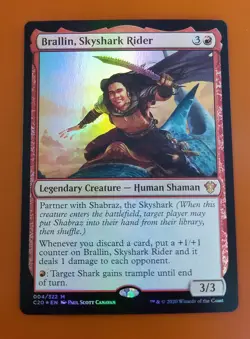 1x Brallin, Skyshark Rider | FOIL | Commander 2020 | MTG Magic Cards - Image 1