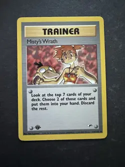 Pokemon Gym Heroes 1st Edition Trainer Misty’s Wrath 114/132 - Image 1