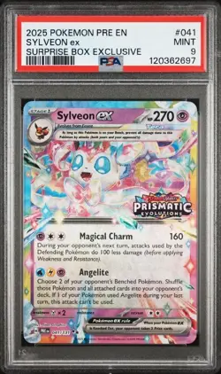 2025 Pokemon Prismatic Evolutions Sylveon Ex Suprise Box Exclusive PSA 9 - Image 1