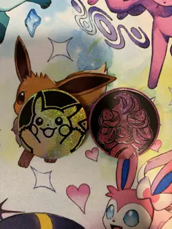 Pokemon Pikachu & Alcremie Coins And Stickers from 2025 Holiday Advent Calendar - Image 1