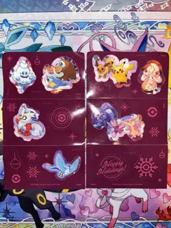 Pokemon Pikachu & Alcremie Coins And Stickers from 2025 Holiday Advent Calendar - Image 3