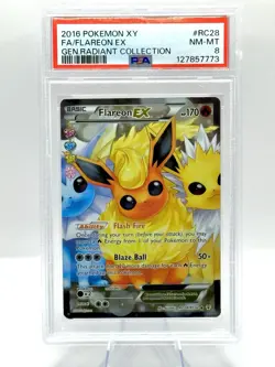 2016 POKEMON XY GENERATIONS RADIANT COLL #RC28 FULL ART/FLAREON EX - Image 1