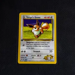 Vintage Pokemon TCG Gym Challenge - Lt. Surges Eevee 1st Edition - Near Mint - Image 1