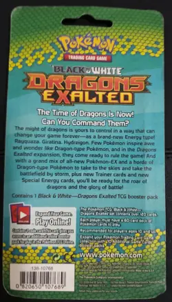 Dragons Exalted Booster Pack Black and White Pokemon - Image 2
