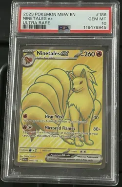 2023 Pokemon MEW EN 151 ULTRA RARE #186 NINETALES Ex PSA 10 Nice Card!! 🔥🔥🔥 - Image 1