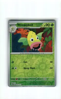 WEEPINBELL 070 REVERSE HOLO SCARLET & VIOLET 151 POKEMON CARD MINT 2023 - Image 1