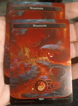 Mountain (489) (Borderless) (Galaxy Foil) Unfinity Foil x2 - Image 1