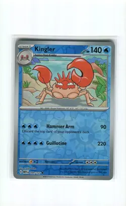 KINGLER 099 REVERSE HOLO SCARLET & VIOLET 151 POKEMON CARD MINT 2023 - Image 1