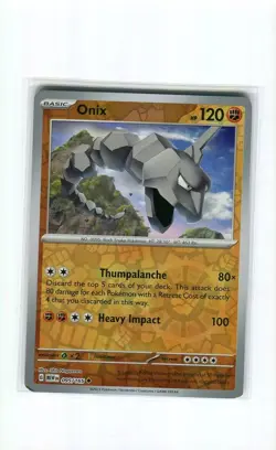 ONIX 095 REVERSE HOLO SCARLET & VIOLET 151 POKEMON CARD MINT 2023 - Image 1