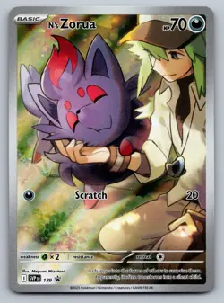 Pokemon TCG N's Zorua SVP 189 Journey Together ETB Black Star Promo Card - NM - Image 1