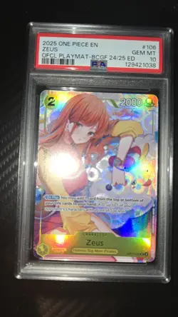 Zeus (Official Playmat -Bandai Card Games Fest 24-25 Edition-) OP11-106 PSA 10 - Image 1