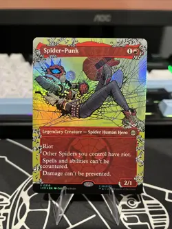 MTG - Spider-Punk - FOIL Borderless Rare #210 - Spider-Man NM - Image 1