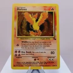 Pokemon TCG - Moltres 12/62 Fossil Holo Rare WOTC 1999 - LP - Image 2