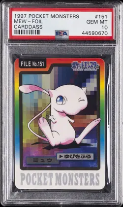 1997 POCKET MONSTERS CARDDASS #151 MEW-FOIL PSA 10 - Image 1