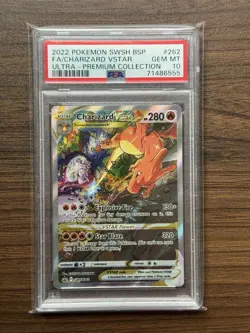 POKEMON SWSH BLACK STAR PROMO #262 FULL ART/CHARIZARD VSTAR PSA 10 - Gem Mint - Image 1