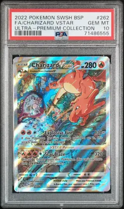 POKEMON SWSH BLACK STAR PROMO #262 FULL ART/CHARIZARD VSTAR PSA 10 - Gem Mint - Image 3