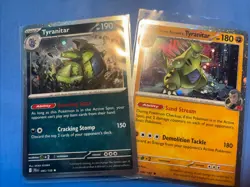 Pokemon TCG- Team Rocket's Tyranitar 096 & Tyranitar 095 Cosmo Holo Promos - Image 1
