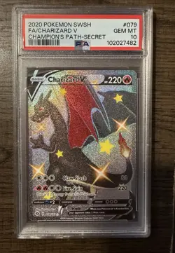 PSA 10 Gem Mint Charizard V 079/073 Champions Path Secret Rare Full Art Shiny - Image 1