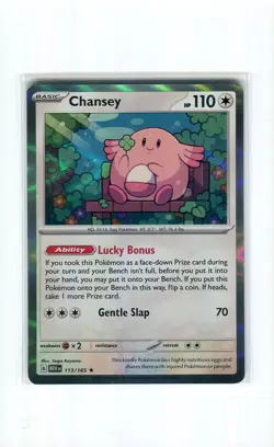 CHANSEY 113 HOLO RARE SCARLET & VIOLET 151 POKEMON CARD MINT 2023 - Image 1