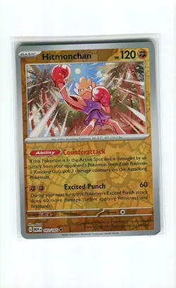HITMONCHAN 107 REVERSE HOLO SCARLET & VIOLET 151 POKEMON CARD MINT 2023 - Image 1