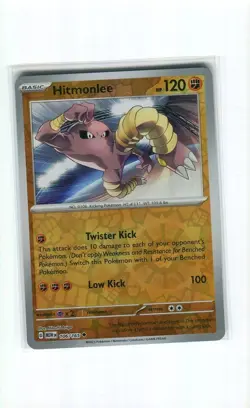 HITMONLEE 106 REVERSE HOLO SCARLET & VIOLET 151 POKEMON CARD MINT 2023 - Image 1