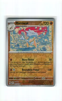 MAROWAK 105 REVERSE HOLO SCARLET & VIOLET 151 POKEMON CARD MINT 2023 - Image 1
