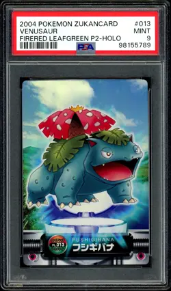 Pokemon PSA 9 Venusaur Holo Zukancard 013 2004 FireRed LeafGreen Japanese - Image 3