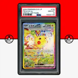 Pokemon PSA 10 Pikachu ex SAR 132/106 Super Electric Breaker sv8 Japanese - Image 1