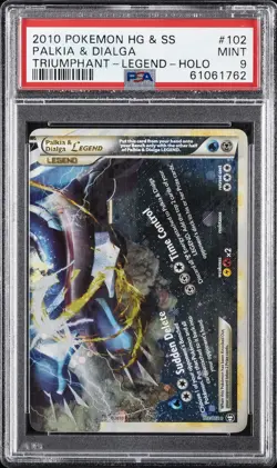 2010 POKEMON HEARTGOLD & SOULSILVER TRIUMPHANT PALKIA & DIALGA LEGEND-HOLO PSA 9 - Image 1
