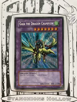 Yu-Gi-Oh! TCG Gaia the Dragon Champion MISPRINT (LOB-125) REVERSE Secret Rare MP - Image 1