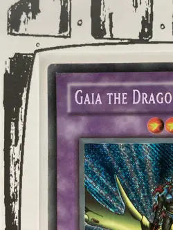 Yu-Gi-Oh! TCG Gaia the Dragon Champion MISPRINT (LOB-125) REVERSE Secret Rare MP - Image 2