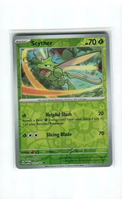 SCYTHER 123 REVERSE HOLO SCARLET & VIOLET 151 POKEMON CARD MINT 2023 - Image 1