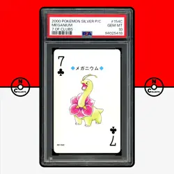 Pokemon PSA 10 Meganium 7 of Clubs Playing Cards 154C Silver Lugia 2000 Japanese - Image 1