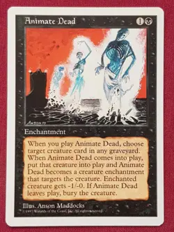 Magic The Gathering 5TH EDITION ANIMATE DEAD black card MTG FIFTH - Image 1