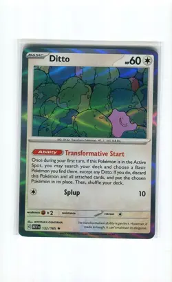 DITTO 132 HOLO RARE SCARLET & VIOLET 151 POKEMON CARD MINT 2023 - Image 1
