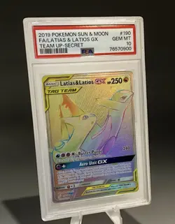 Pokemon PSA 10 Latias & Latios GX 190/181 Rainbow Full Art, Sun & Moon Team Up - Image 3