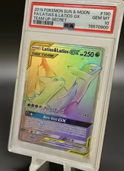 Pokemon PSA 10 Latias & Latios GX 190/181 Rainbow Full Art, Sun & Moon Team Up - Image 4