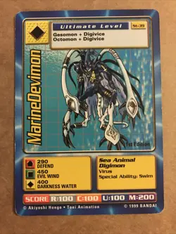1999 Digimon Bandai Monsters Trading Card Game 1st Edition MarineDevimon St-39 - Image 1